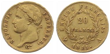 Preview: Frankreich 20 Francs 1811 A - Napoleon Empereur